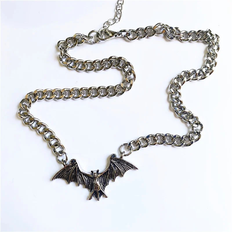 Punk Gothic Bat Chain Necklace Choker Halloween Collar