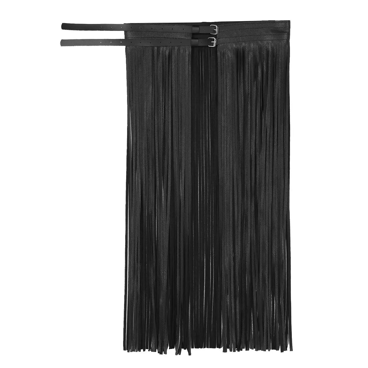 Punk Goth Skirt Belt Sexy Long Fringe Tassel Overskirt Rave Costume