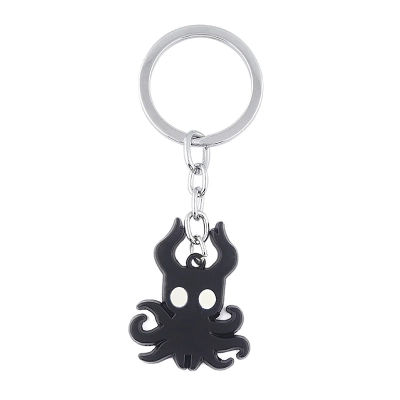 Hollow Knight Metal Characters Keychain The Knight Octopus Grub Hornet Pendant Key Chain Jewelry