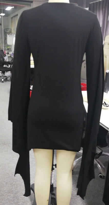 Sexy Black Gothic Pagan Witch Dress Costume
