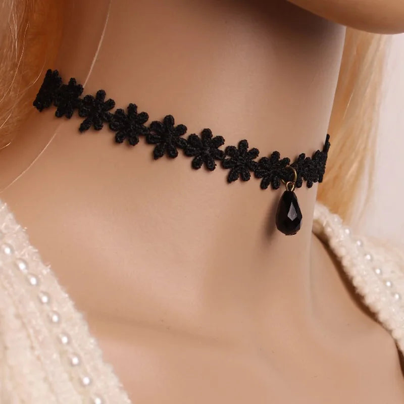 Goth Black Velvet Choker Necklaces Gothic Accessories