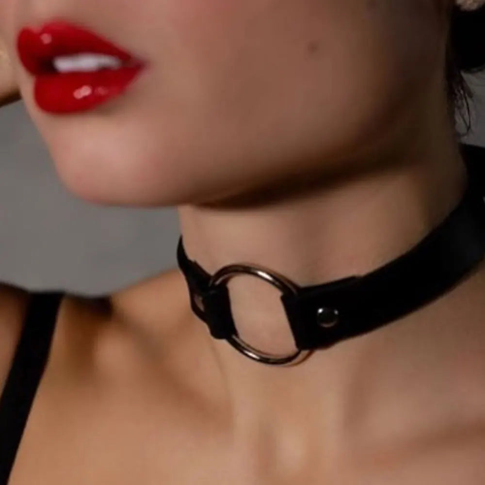 PU Leather Choker Punk Collar Bondage Goth Jewellery Metal Gothic Accessories
