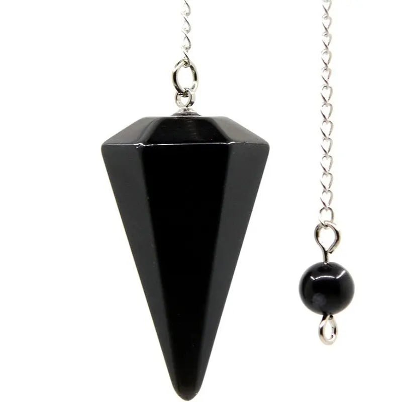 Natural Stone Quartz Agates Pendant Reiki Healing Cone Amethyst Charm Pendulum Pendants For Divination Dowsing Crystals