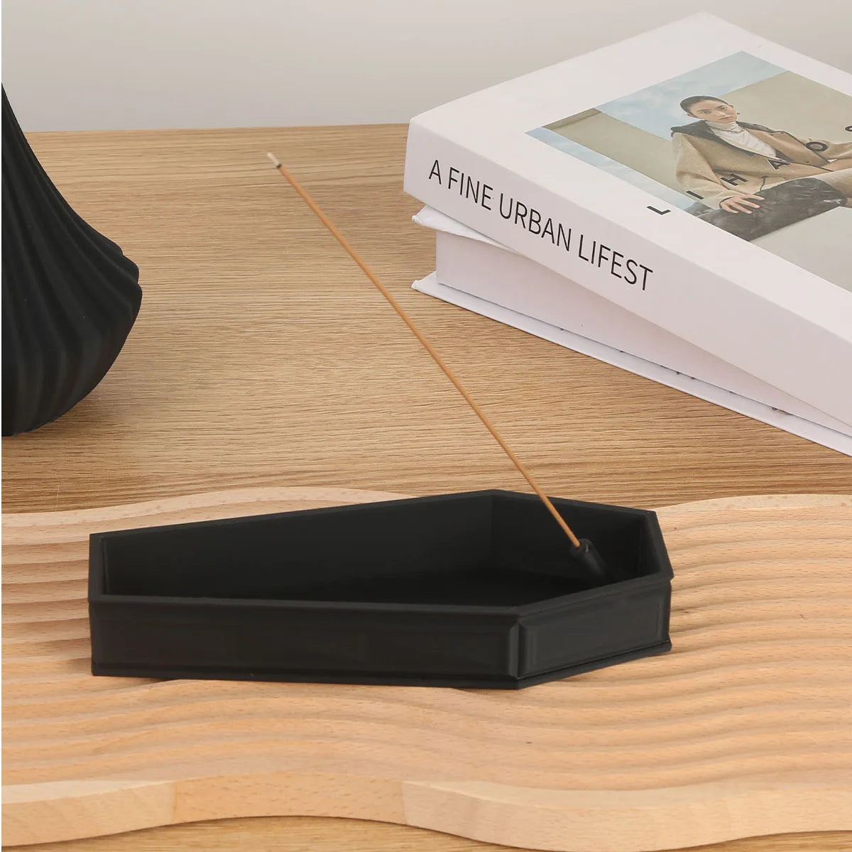 Gothic Coffin-Shaped Incense Burner Halloween Horror Home Decor Gifts