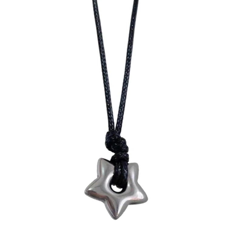 Gothic Hollow Star Pendant Necklace Pentagram Charm Choker