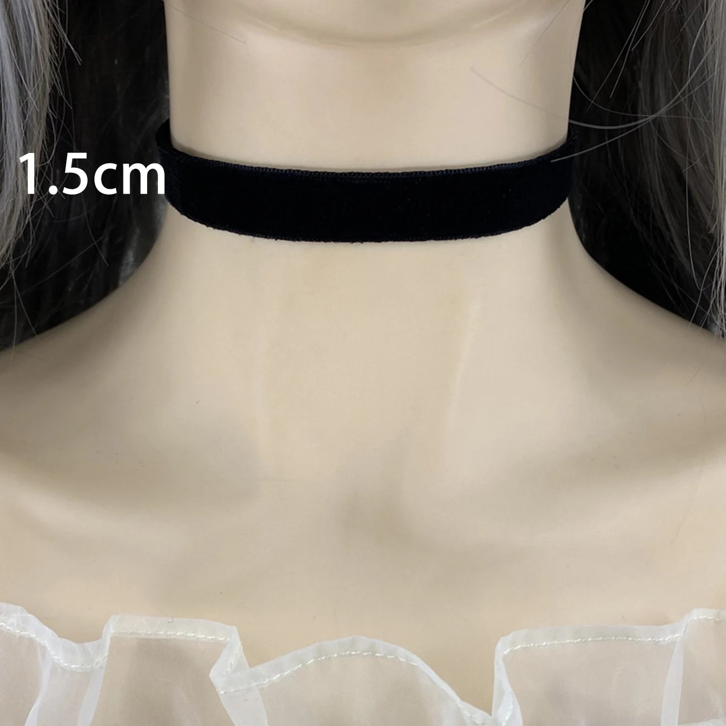 Punk Gothic Black Velvet Fabric Choker Necklace Collar