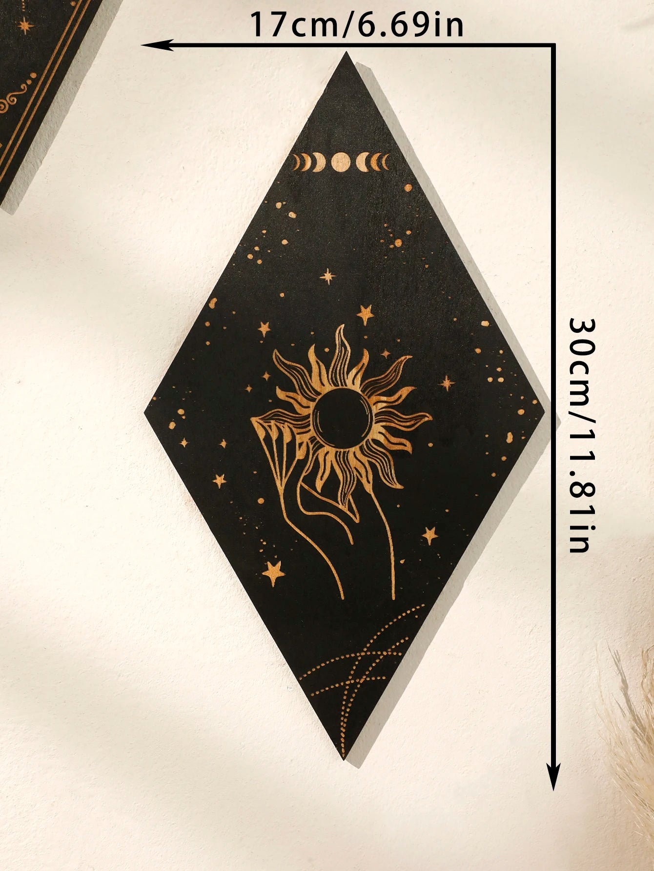 Wall Pediments Gothic Moon Stars Sun Phases Hanging Picture Home Decor