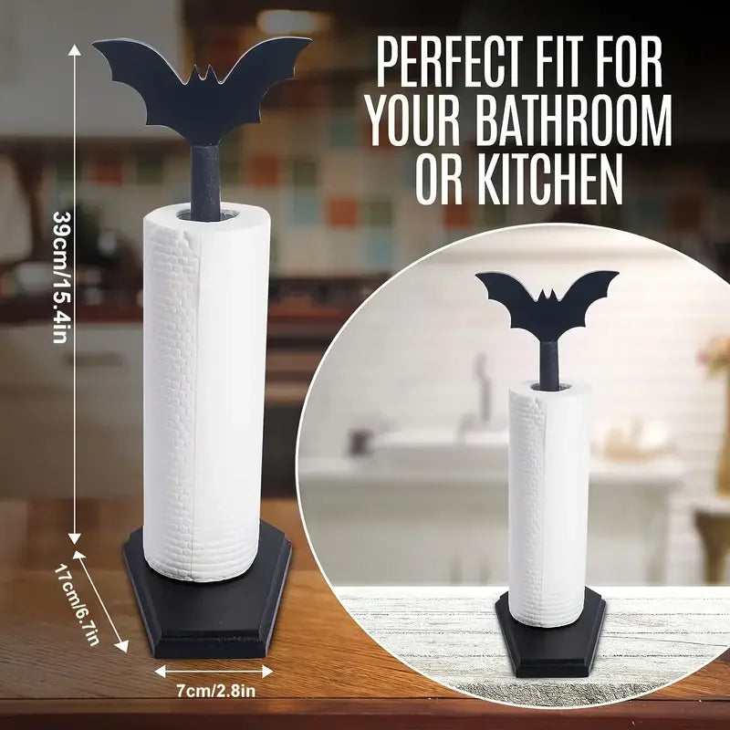Bat Paper Towel Toilet Roll Holder - Halloween Decor for Kitchen and Bathroom