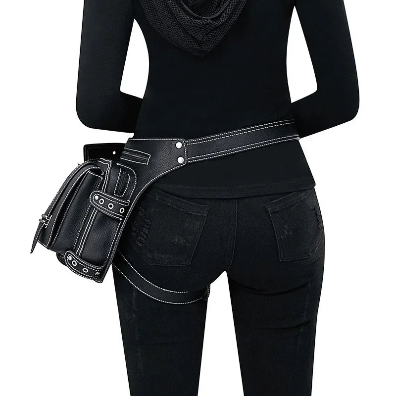 Gothic Punk Waist Bag Hip Pouch Utility Bag