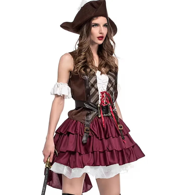 Sexy Pirate Captain Wench Fancy Dress Costume