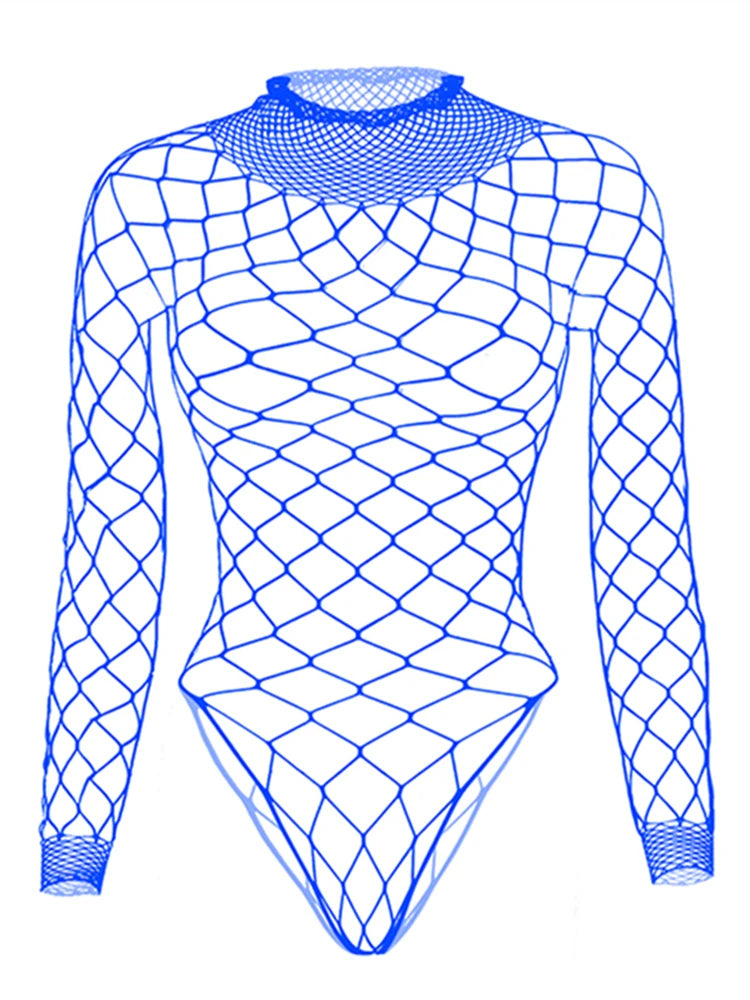 Sexy Gothic Punk Fishnet Stretch Top Bodysuit Rave Lingerie