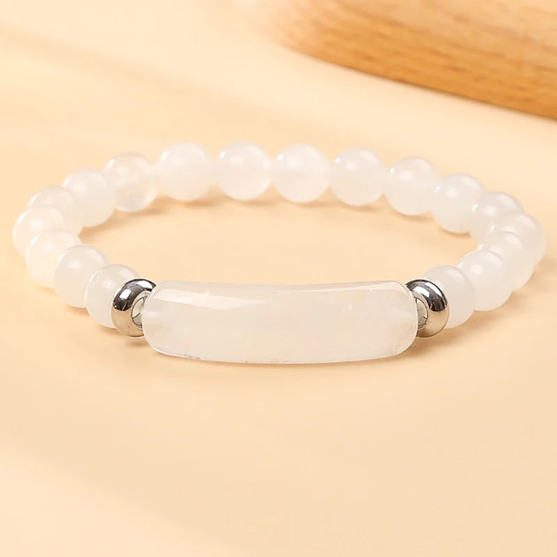 Natural Stone Healing Crystal Rose Quartz Amethyst Gemstone Beaded Bracelet for Women Girls Jewelry