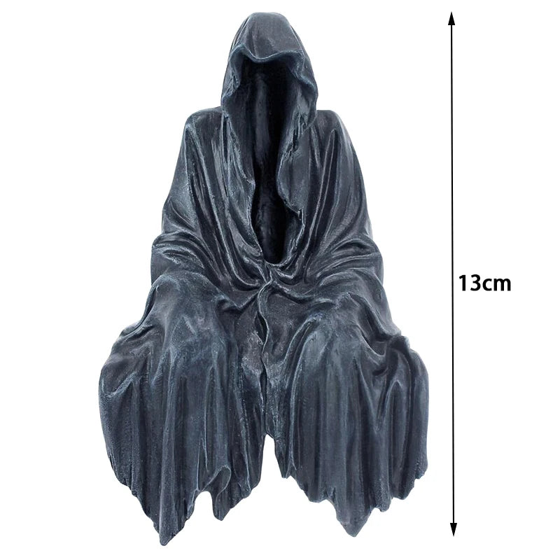 The Reaper Sitting Statue Gothic Desktop Bookshelf Ornament