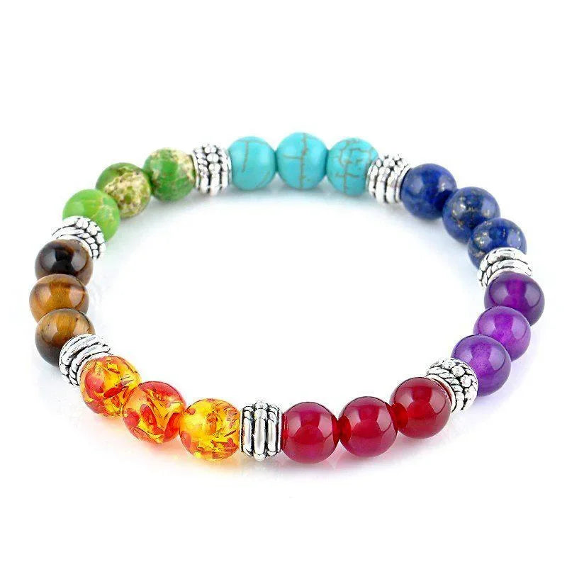 Chakra Beads Bracelet Natural Stone Yoga Reiki Healing Balance 7 Classic Calming Energy