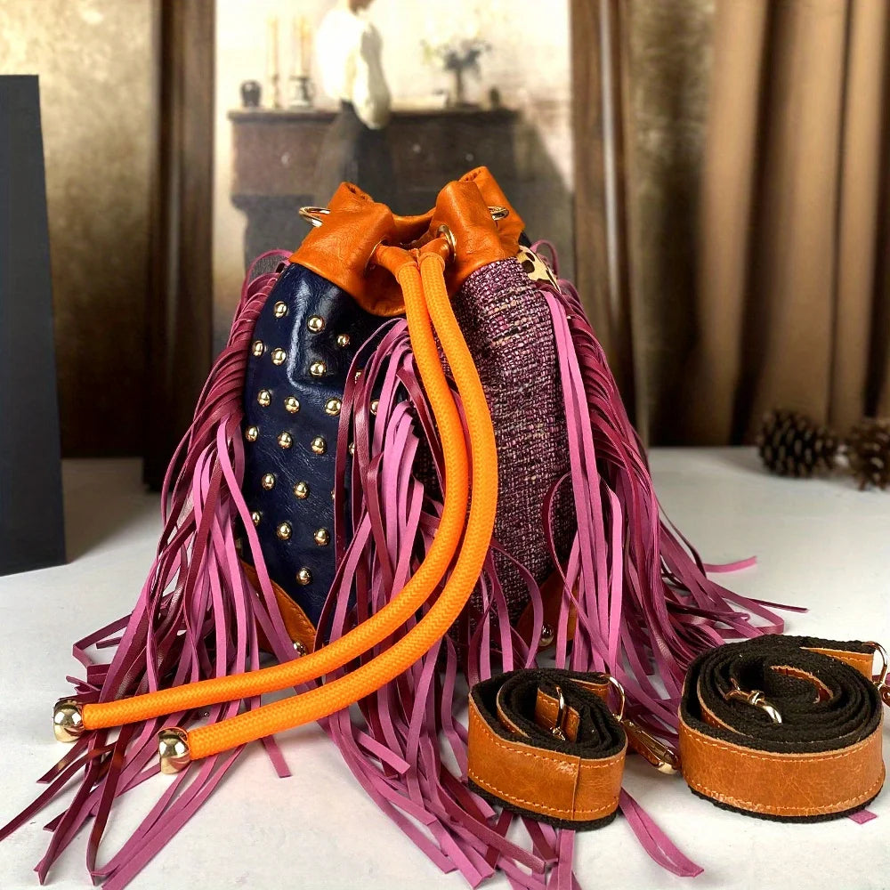Boho Hippie Tassel Festival Handbag Purse Shoulder Bag
