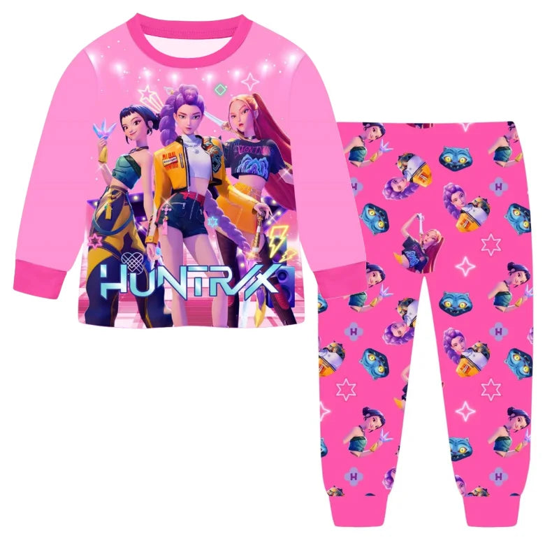 Kpop Demon Hunters Pyjamas Sets Girl Christmas PJ's Gift Pajamas Huntrix Merch