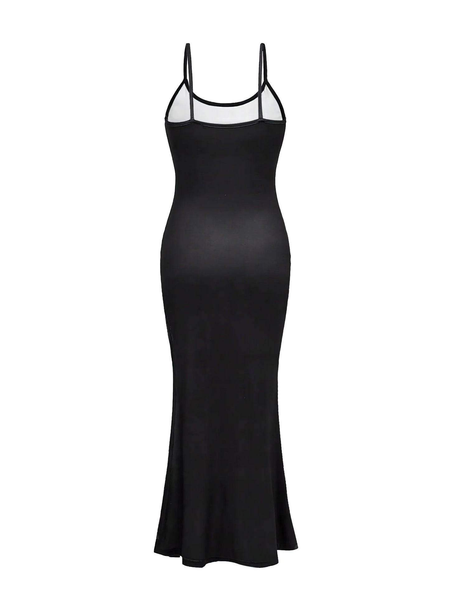 Sexy Punk Camisole Vest Long Dress Gothic Skeleton Pattern