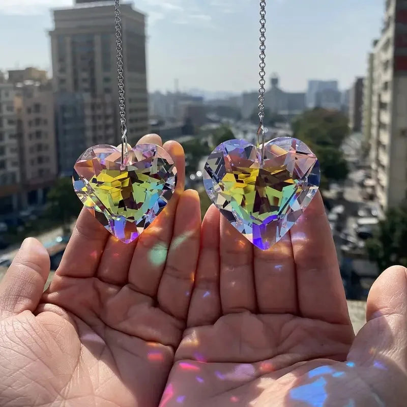 2pcs Crystal Sun Catcher Prism, Pendant Hanging Sun Catcher Rainbow Maker Wind Chime