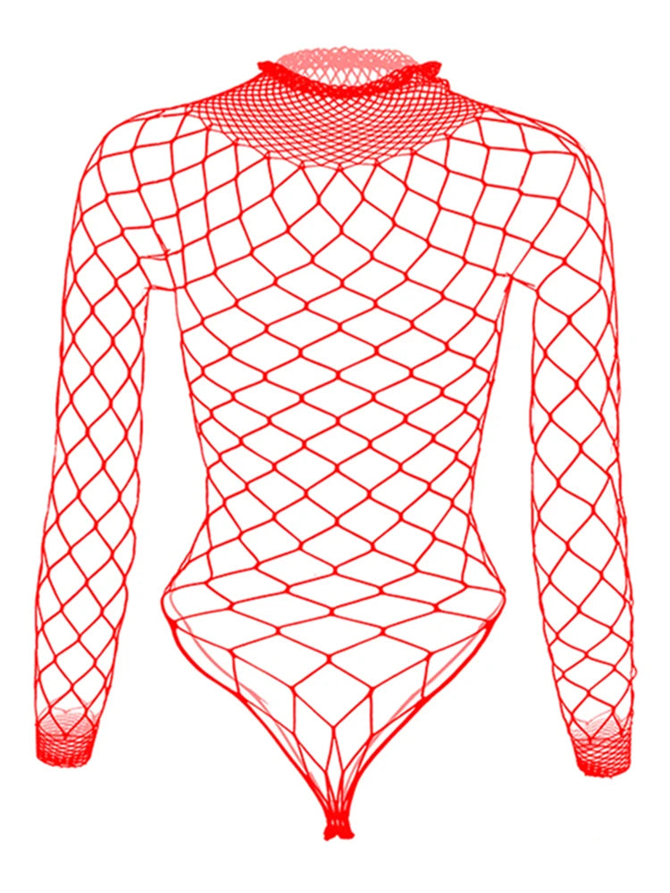 Sexy Gothic Punk Fishnet Stretch Top Bodysuit Rave Lingerie