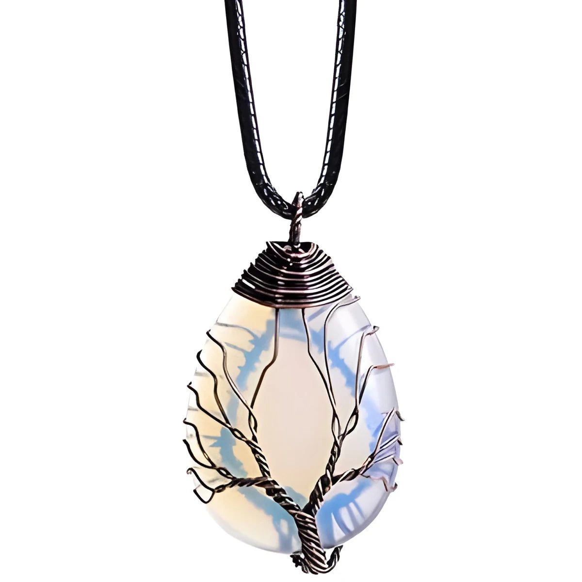 Natural Crystal Rose Quartz Tree Amethyst Pendant Jewelry