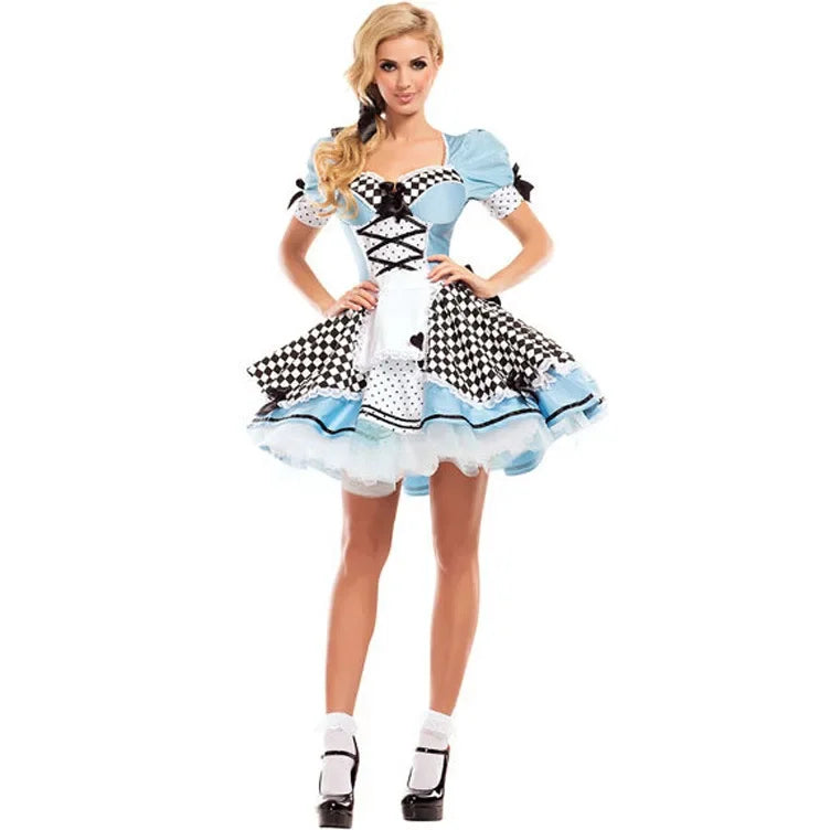 Sexy Adult Womens Alice in Wonderland Fancy Dress Costume
