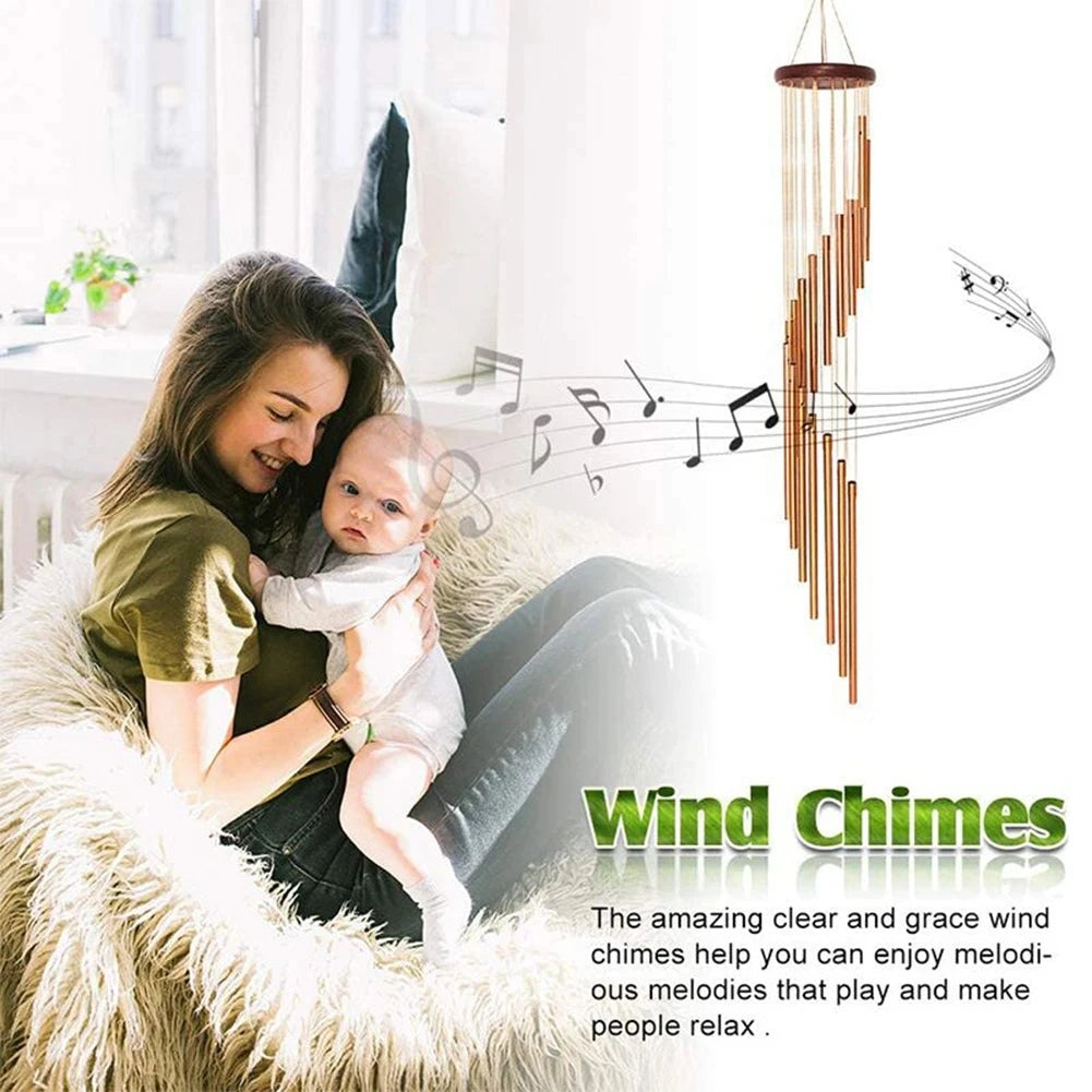 12 Tubes Aluminium Silver Gold Garden Wind Chimes