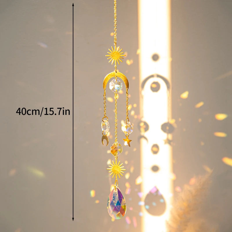Crystal Suncatcher Pagan Wind Chimes Bohemian Garden Ornament