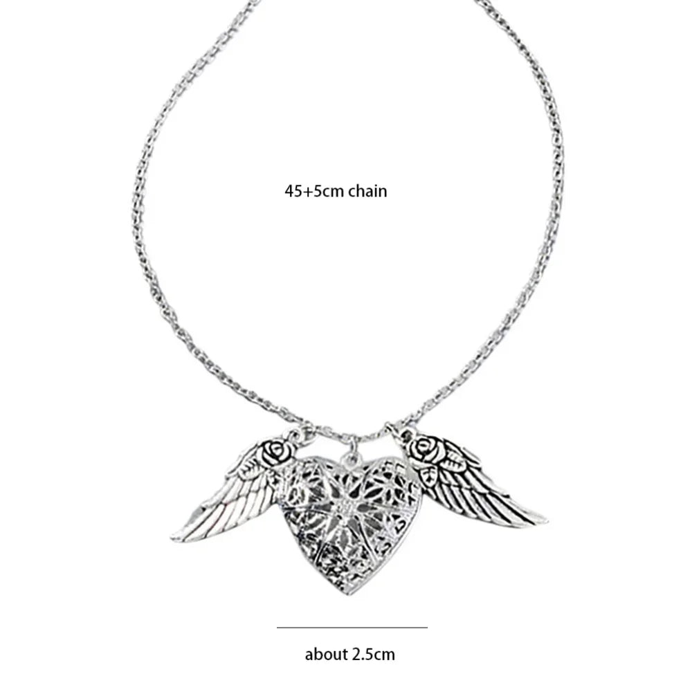 Angel Heart Wing Pendant Luminous Fluorescence Glow In The Dark Pendant Necklace