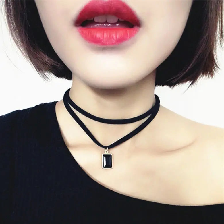 Goth Black Velvet Choker Necklaces Gothic Accessories