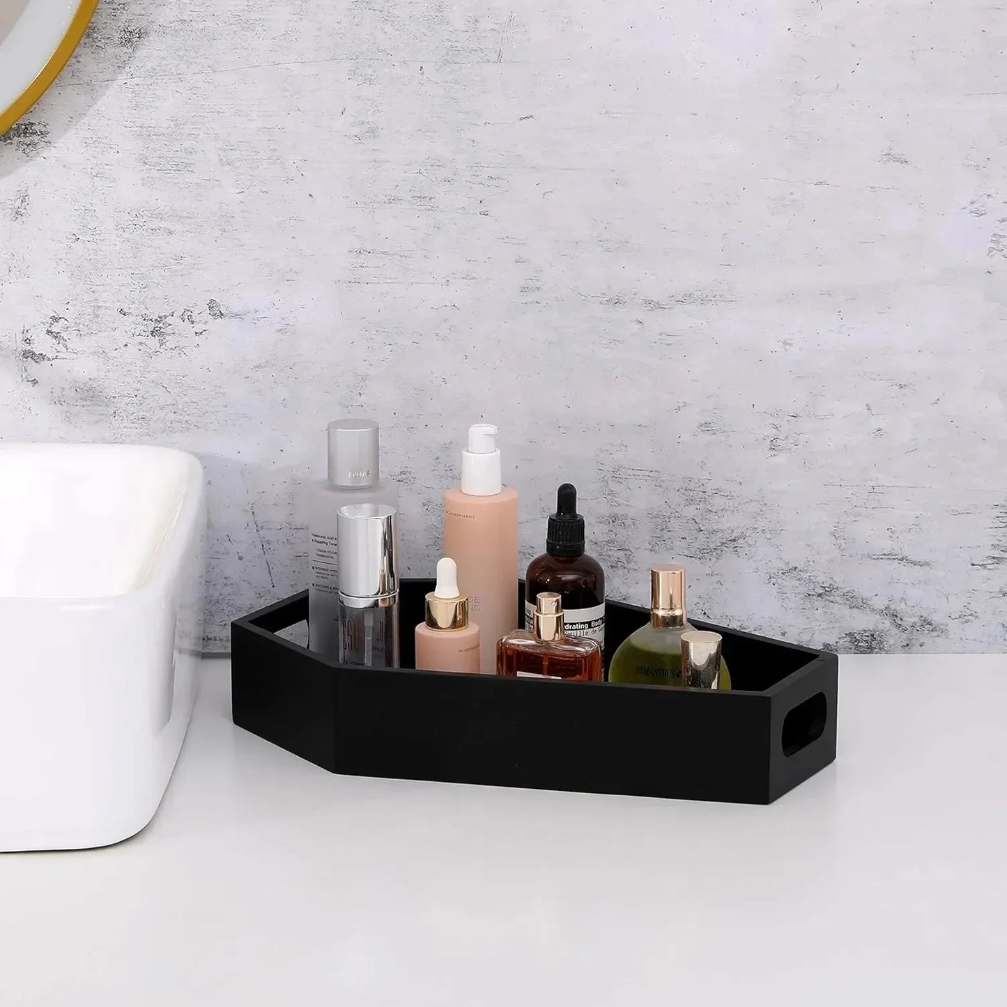 Black Gothic Goth Coffin Shaped Home Decor Cosmetics Storage Box Tray