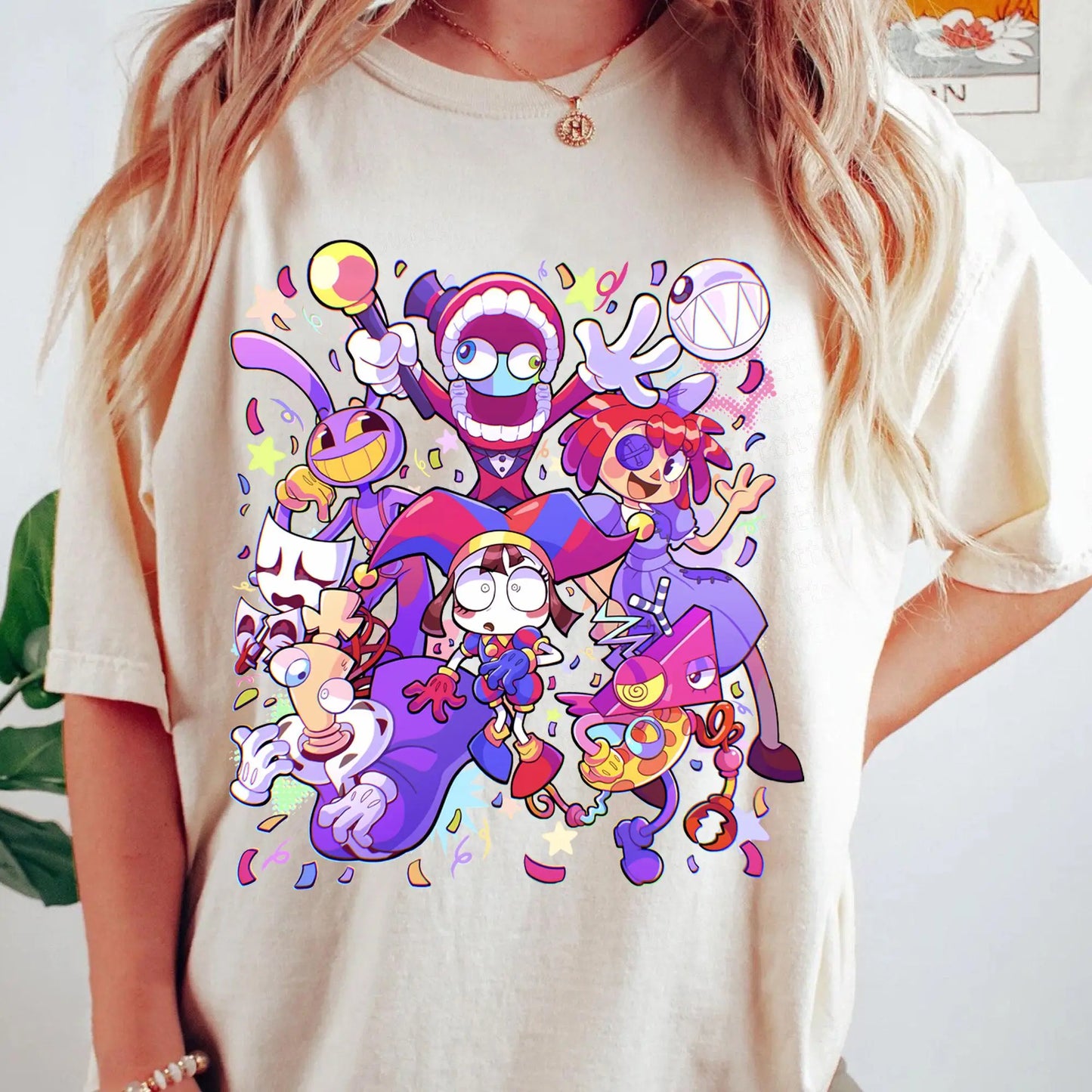 The Amazing Digital Circus Glitch TShirt Teen Adult T-shirt Top TADC Pomni Kinger Jax Cain