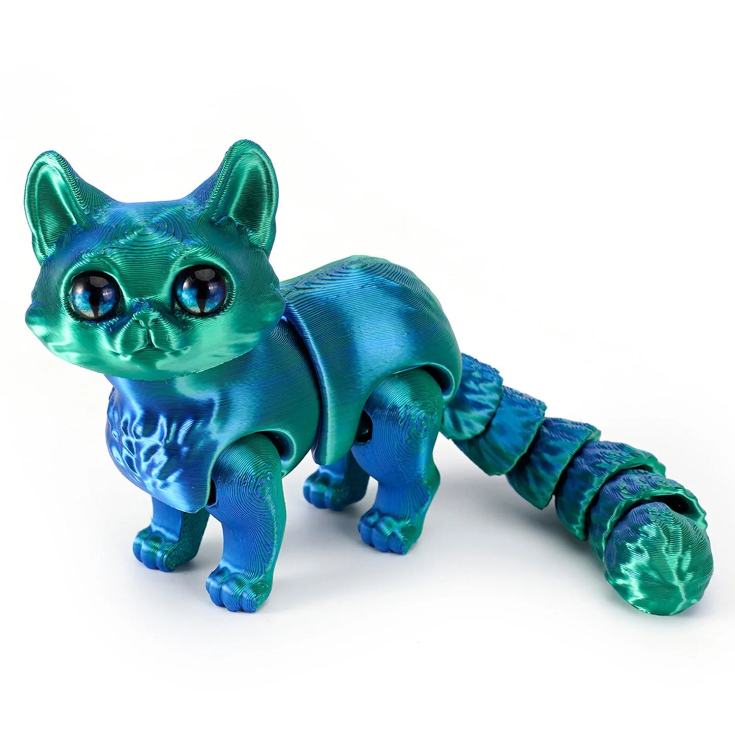 3D Printed Cute Cat Fidget Toy Figurine Articulated Animals Model Toy Desktop