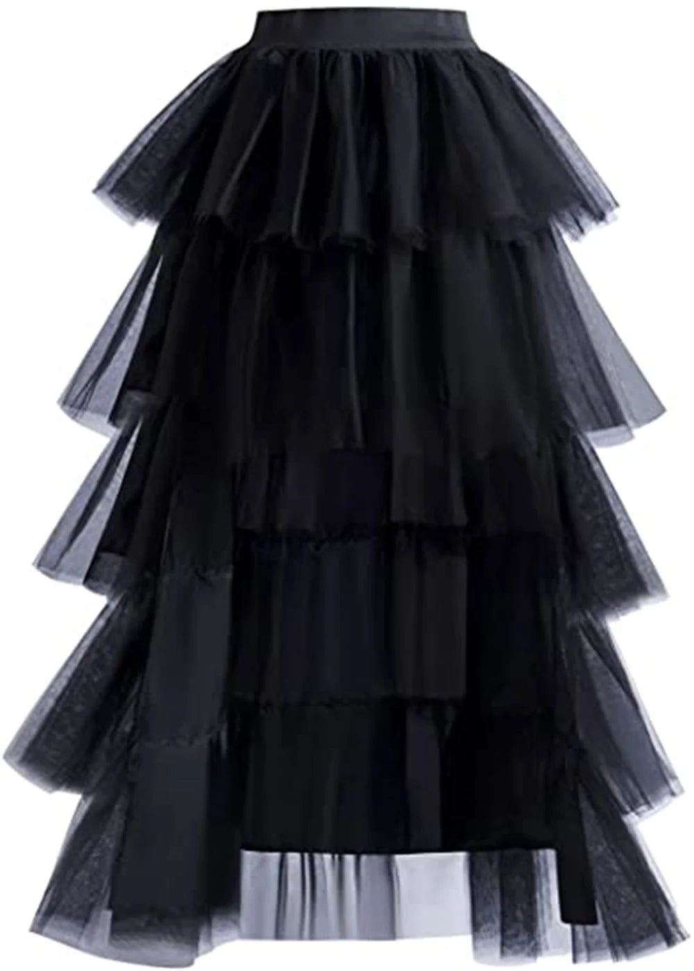 Gothic Long Layered Tulle Tutu Petticoat Skirt Costume