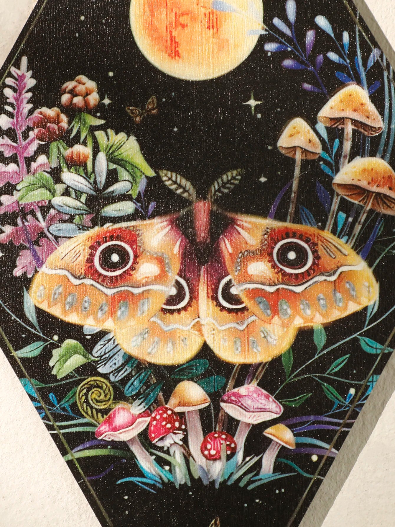 Wooden Wall Hanging Moon Butterfly Mushroom Minimalist Bohemian Room Decors
