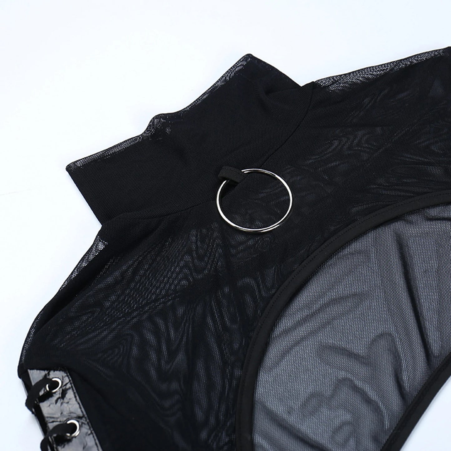 Black Gothic Punk Sheer Crop Top Rave Party Shrug Bolero