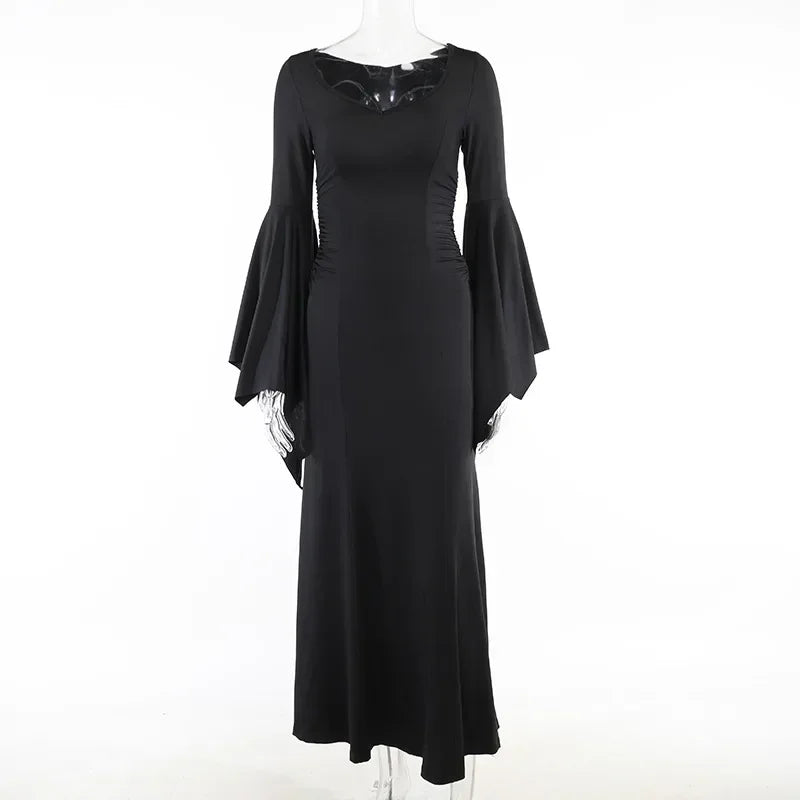 Long Black Gothic Maxi Dress Costume