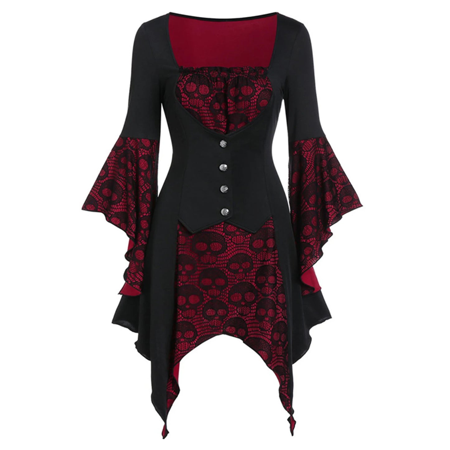 Sexy Victorian Vampire Gothic Waistcoat Witch Halloween Dress Fancy Dress Costume
