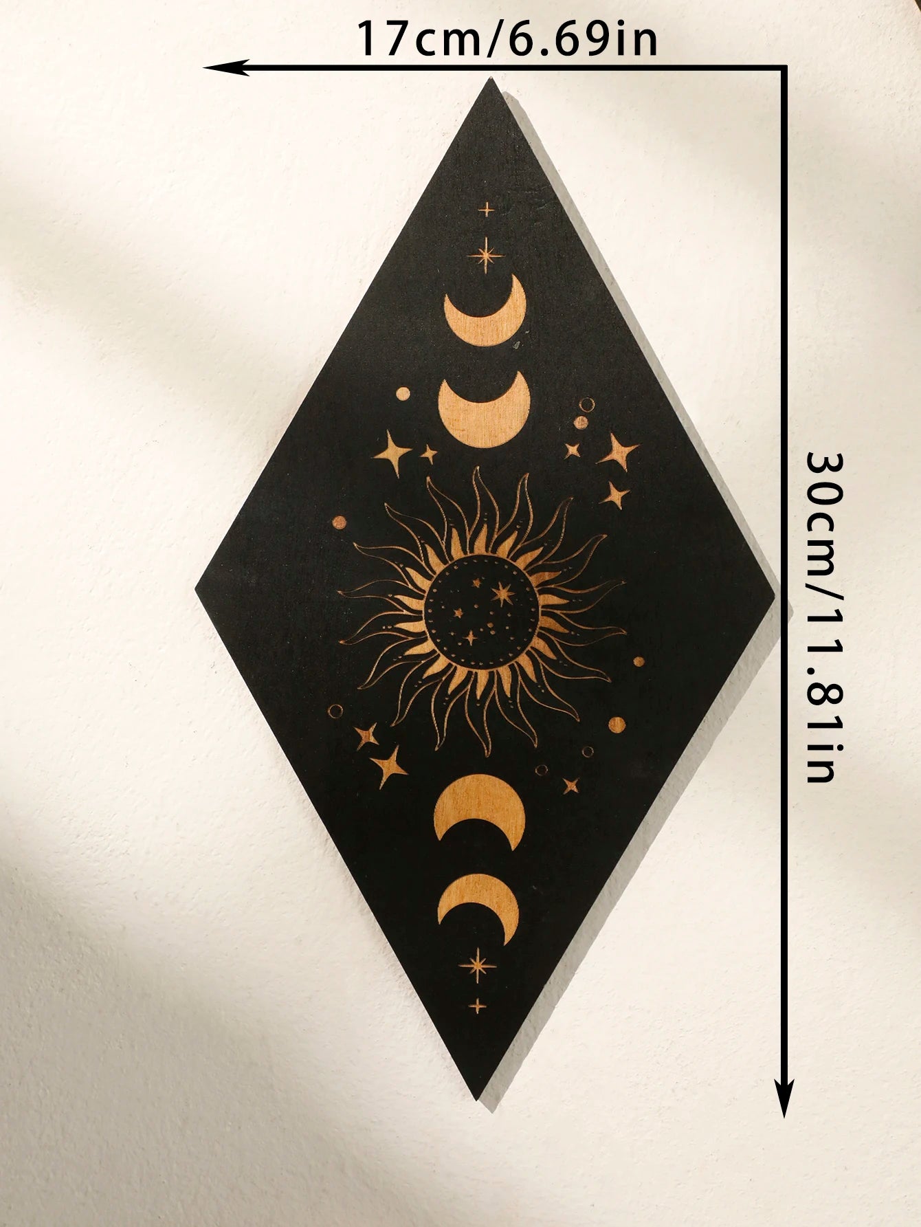 Wall Pediments Gothic Moon Stars Sun Phases Hanging Picture Home Decor