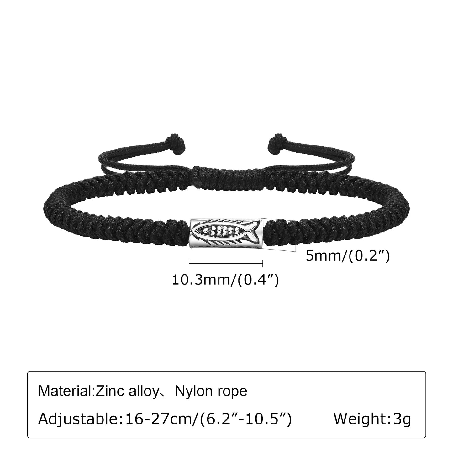 Hand-woven Rope Chain Bracelets for Men Boys, Adjustable Feng Shui Lucky Knot Bracelet Talisman Cord String Wristband