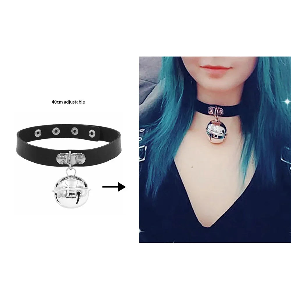 Bondage Sexy Heart Lock Key Rivets Black Goth Punk Chokers Gothic Collar