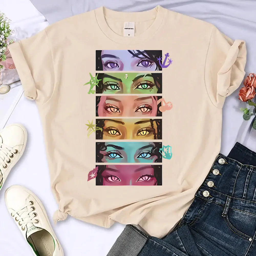 Katseye Kpop T-shirt Girl Band Cute Anime Korean K-pop Tshirt Summer Clothes