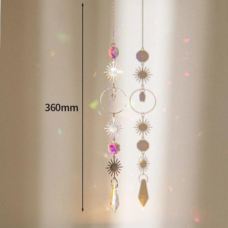 Crystal Suncatcher Pagan Wind Chimes Bohemian Garden Ornament