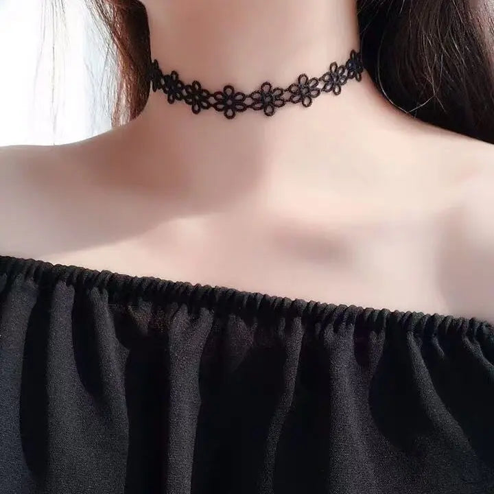 Goth Black Velvet Choker Necklaces Gothic Accessories