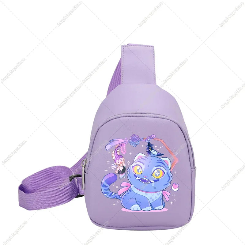 KPop Demon Hunters Huntrix Childs Backpack Rumi Mira Zoey Shoulder Bag Derpy Tiger Merch Gifts K-pop Cute