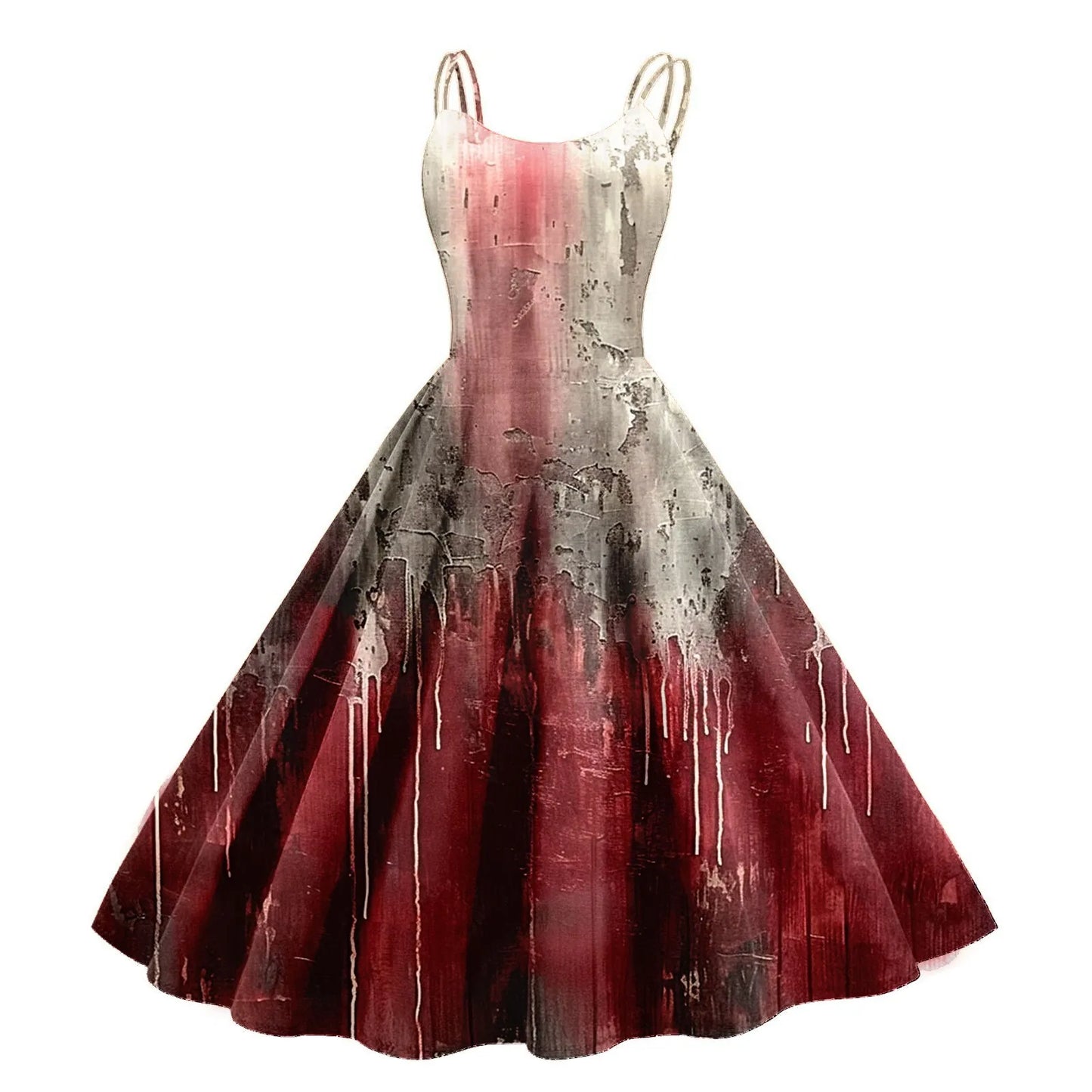 Gothic Bat Print 1950s Rockabilly Vintage Swing Dress