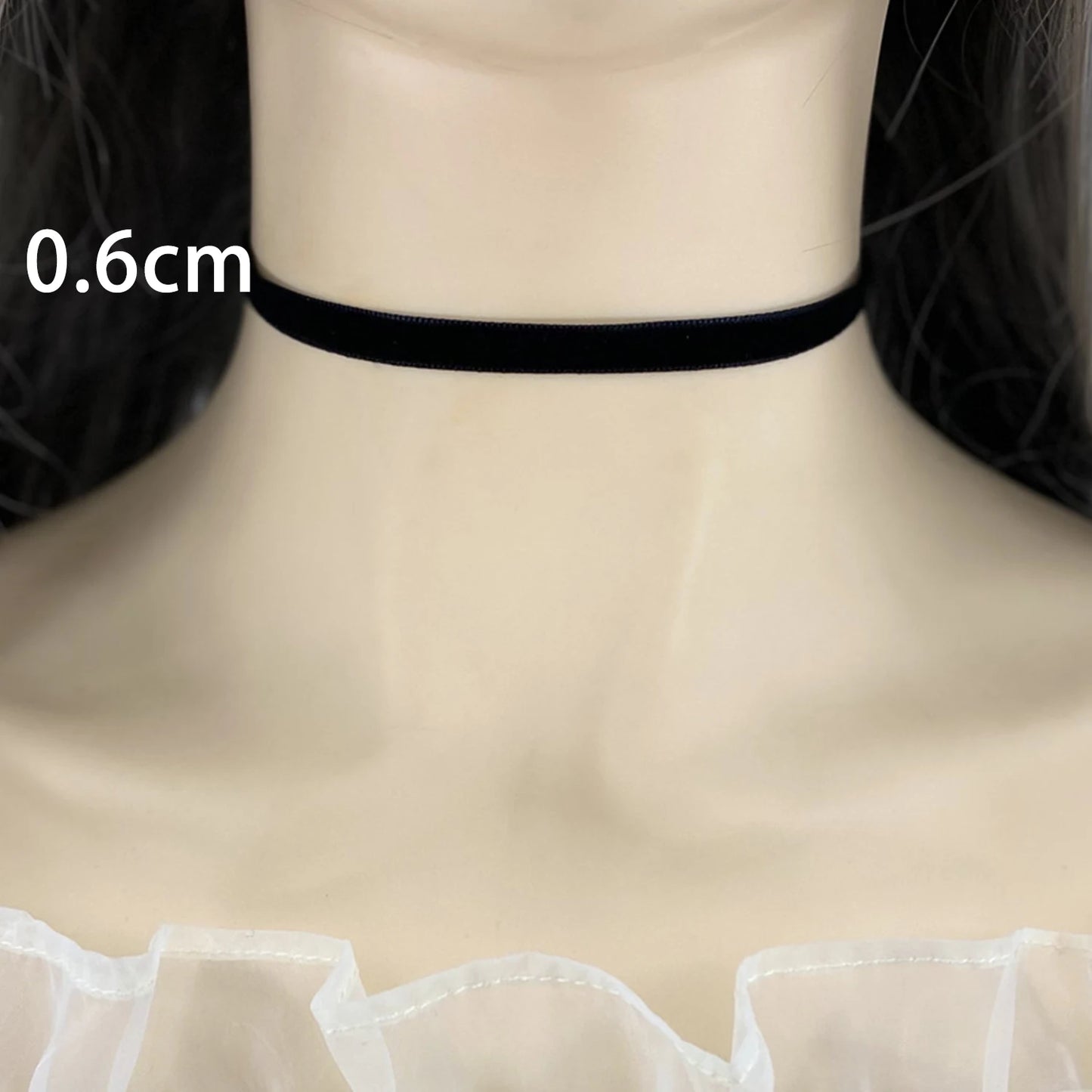 Punk Gothic Black Velvet Fabric Choker Necklace Collar