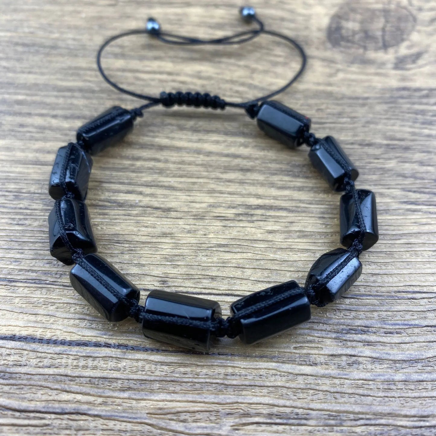 Black Tourmaline Bracelet Men Handmade Braided Energy Protection Crystal Bracelet