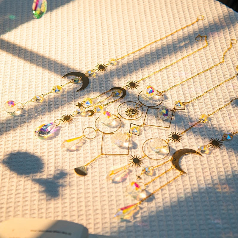 Crystal Suncatcher Pagan Wind Chimes Bohemian Garden Ornament