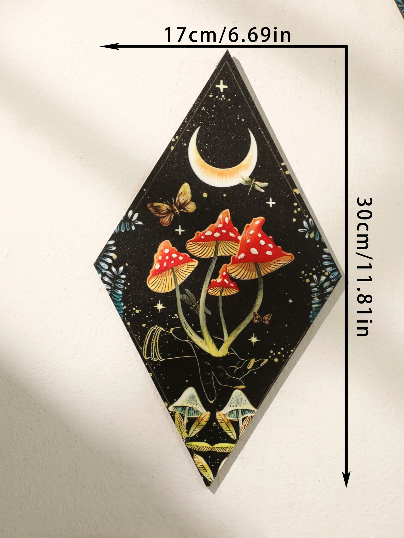 Wooden Wall Hanging Moon Butterfly Mushroom Minimalist Bohemian Room Decors