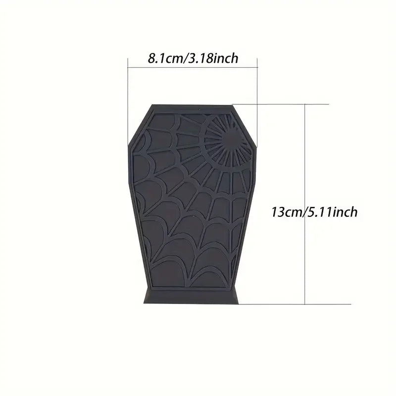 Gothic Coffin-Shaped Spider Web Cosmetics Makeup Brush Holder